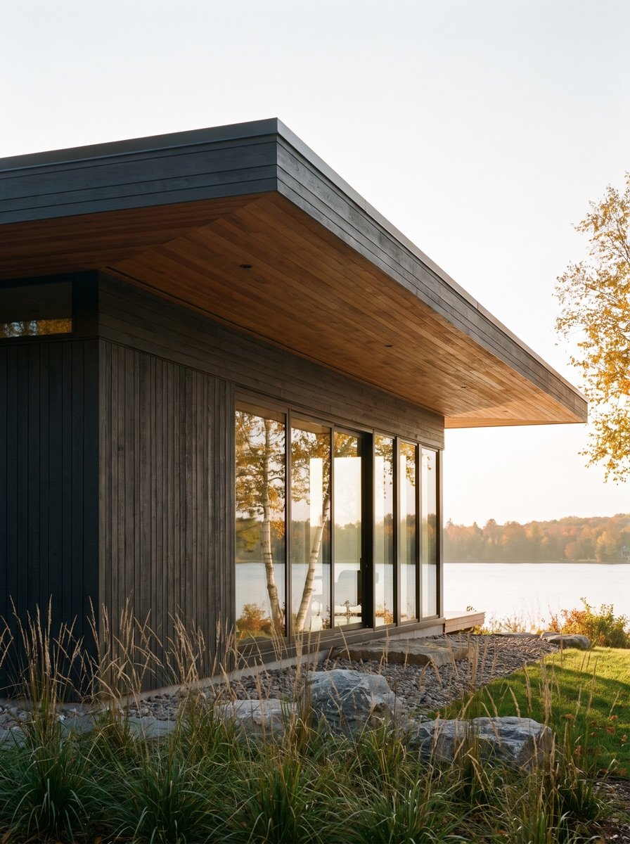 Larchfield, a lakeside retreat at golden hour